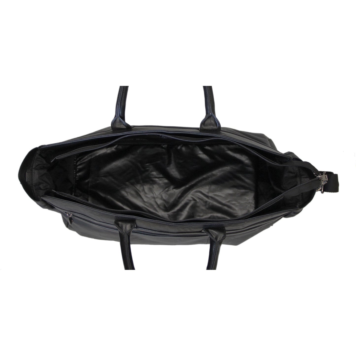 Black Premium Faux Leather Duffle