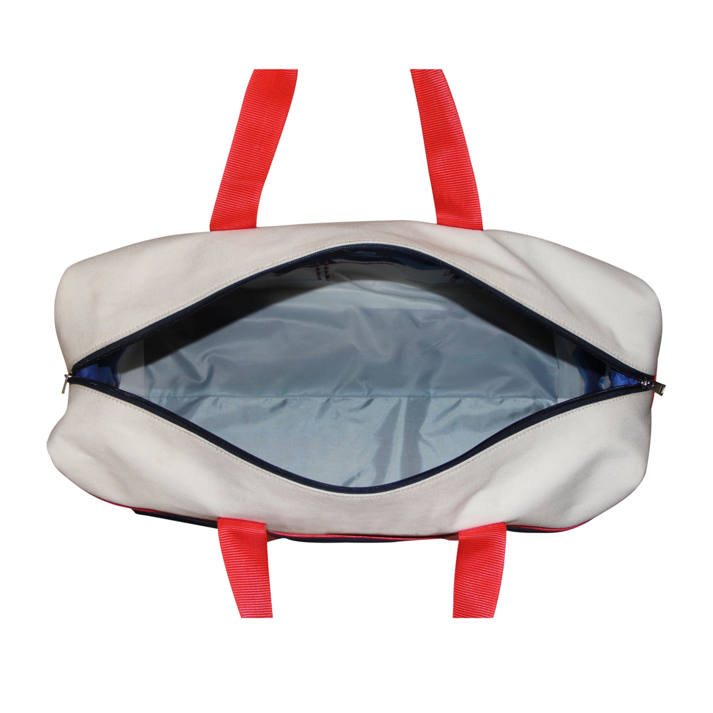 Blue & White Canvas Weekender