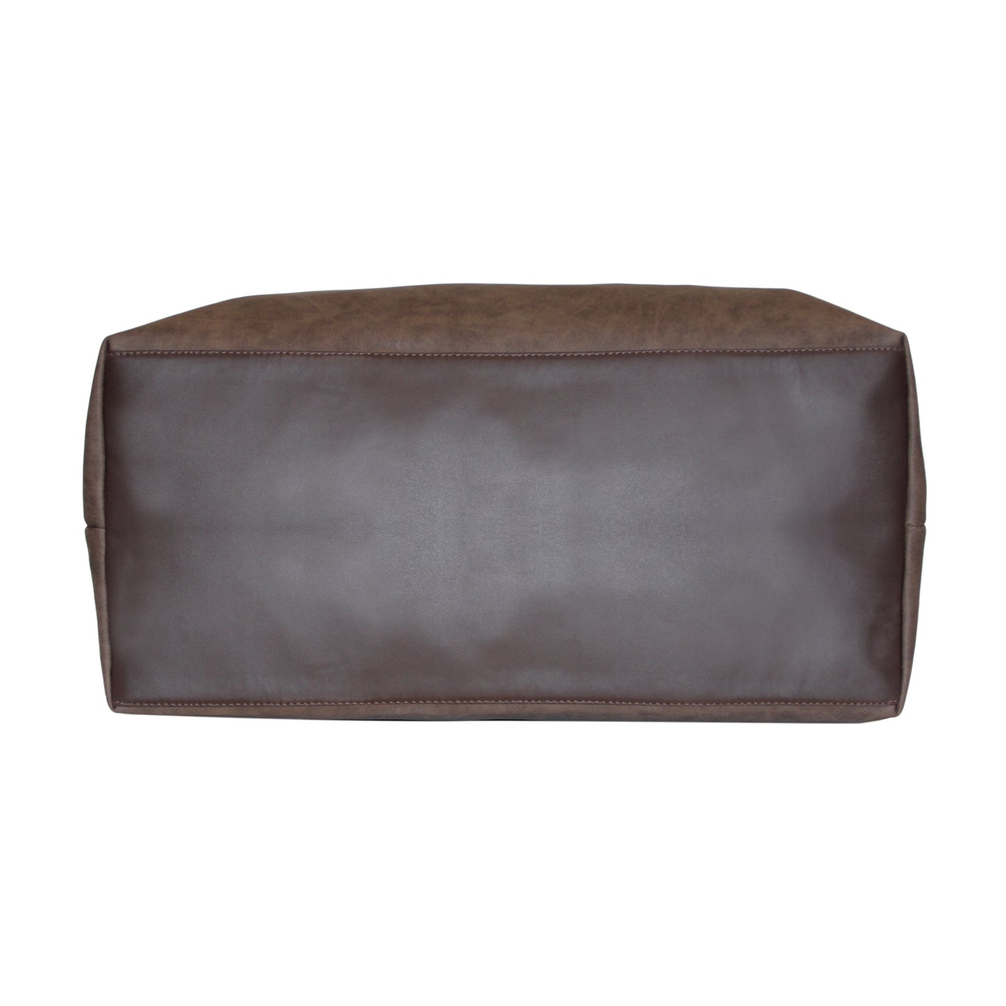 Brown Faux Leather Weekender