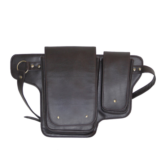 Brown Faux Leather Waist Bag