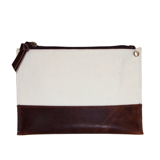 Leather & Canvas Travel Pouch