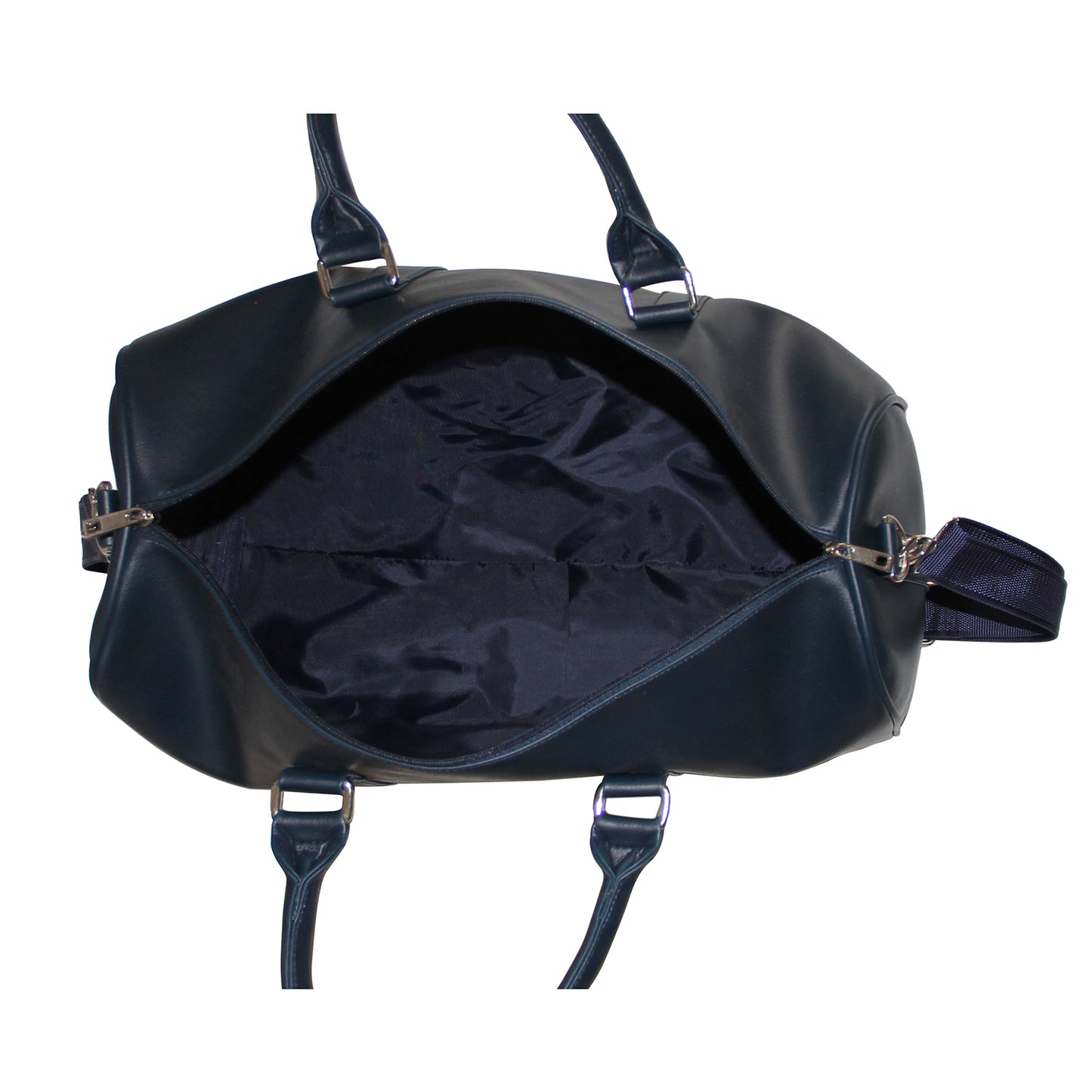 Navy Blue Faux Leather Weekender
