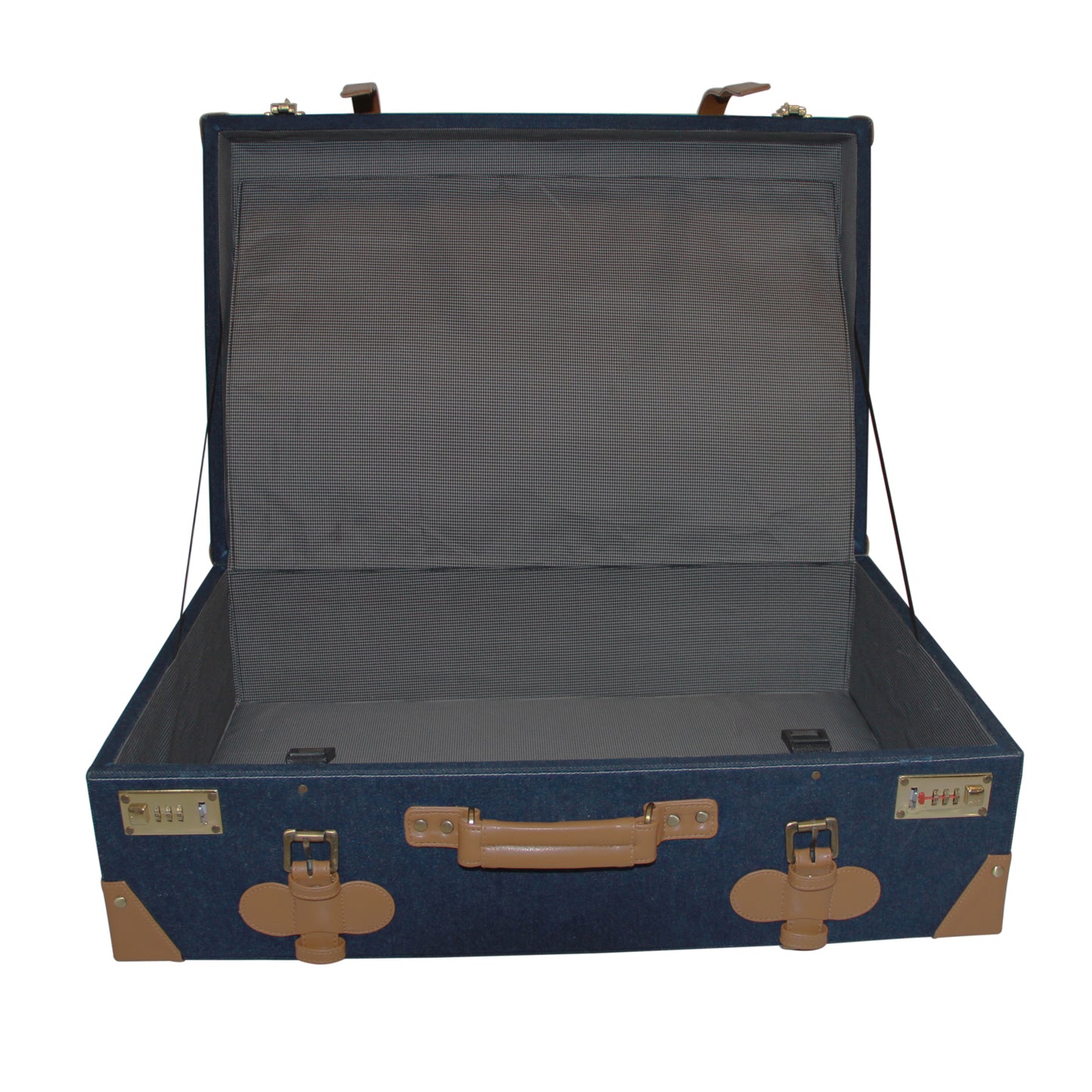 Stylish Denim & Faux leather Trunk
