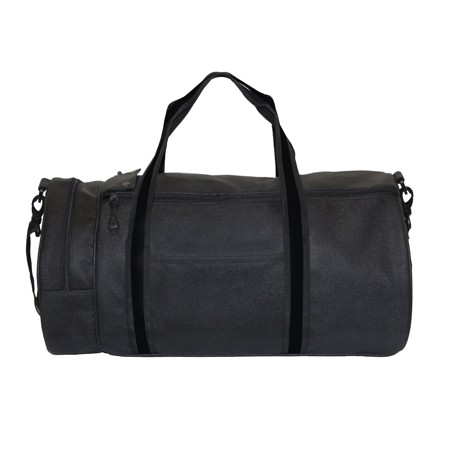Stylish All Black Faux Leather Duffle