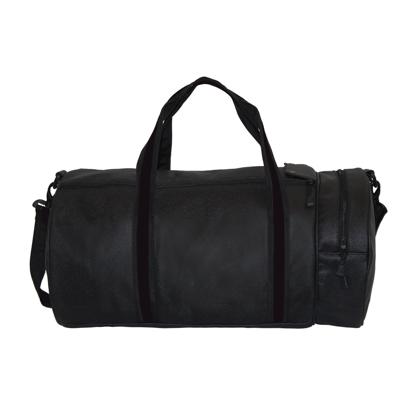 Stylish All Black Faux Leather Duffle