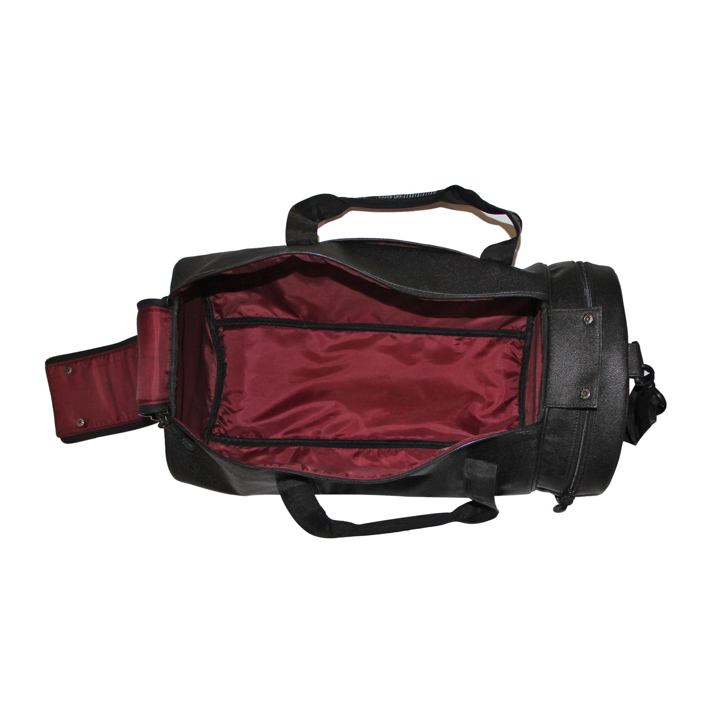 Stylish All Black Faux Leather Duffle