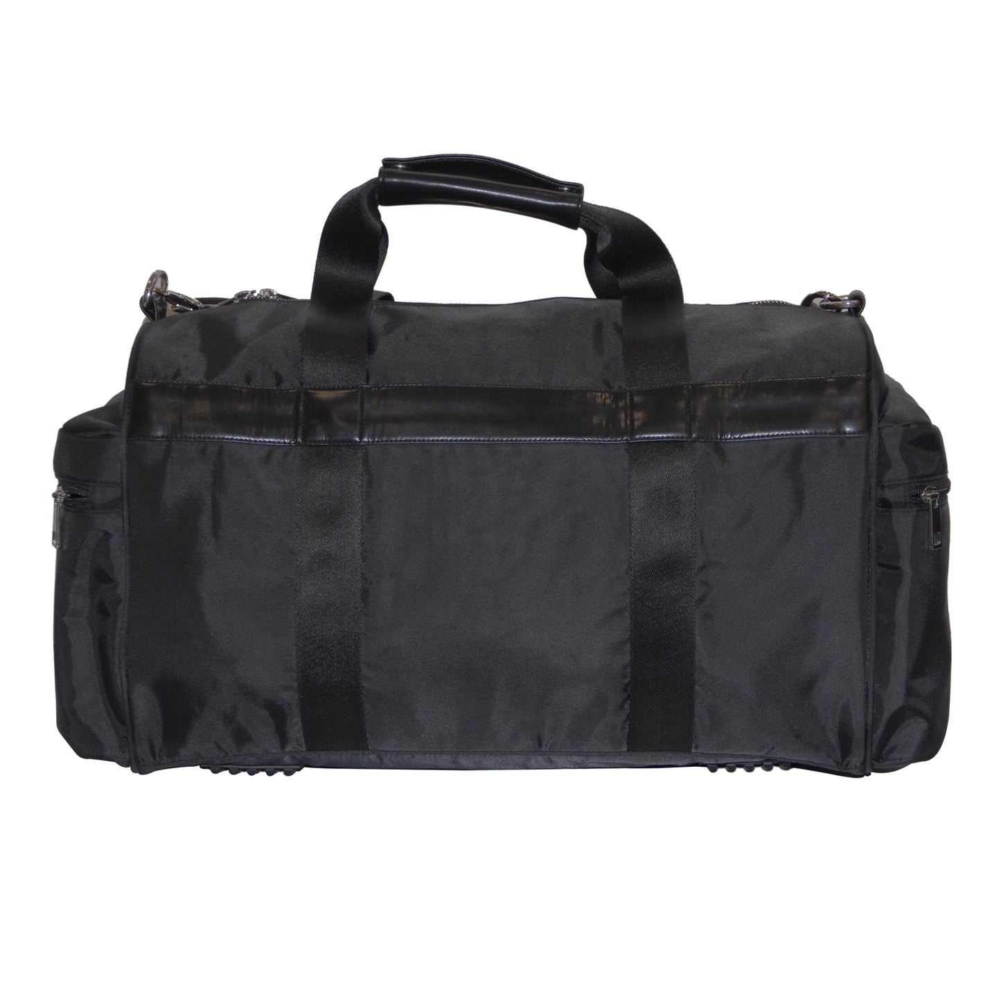 Stylish Black Textured PU Weekender