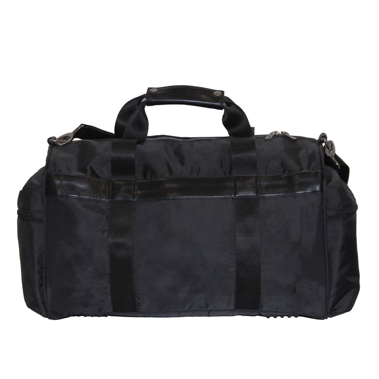 Stylish Black Textured PU Weekender