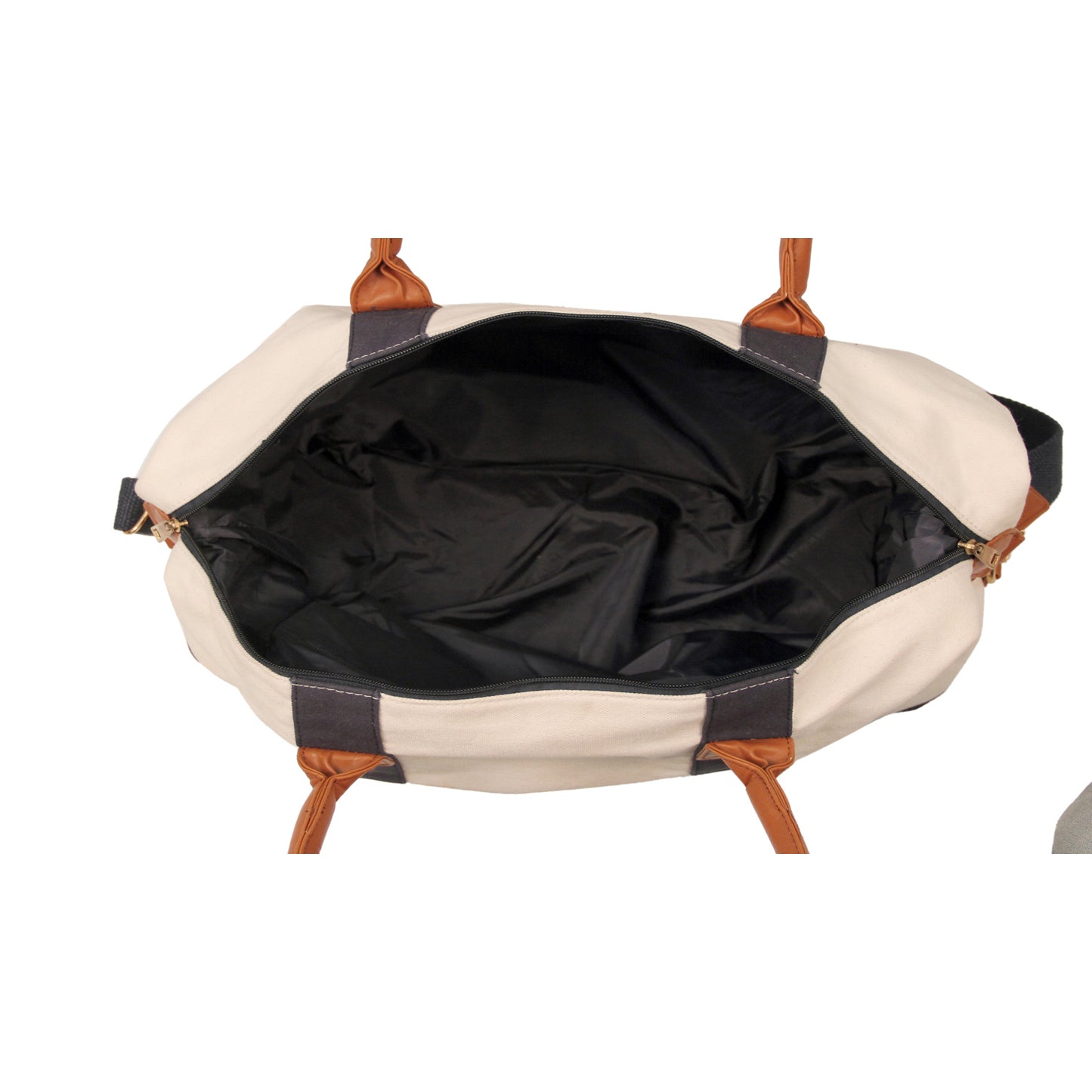 White- Blue Canvas Duffle Bag