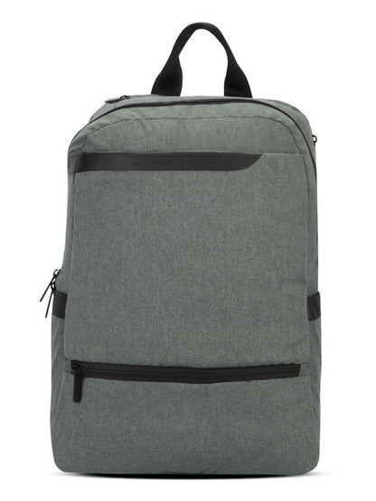 Unisex Oxford Pattern Single Compartment Light Grey Backpack