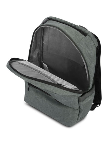 Unisex Oxford Pattern Single Compartment Light Grey Backpack