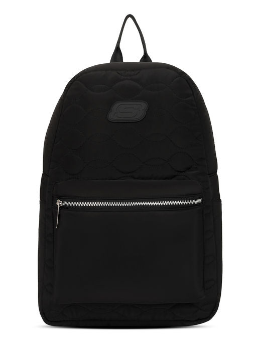 Unisex Quilted Single Compartment Black Backpack