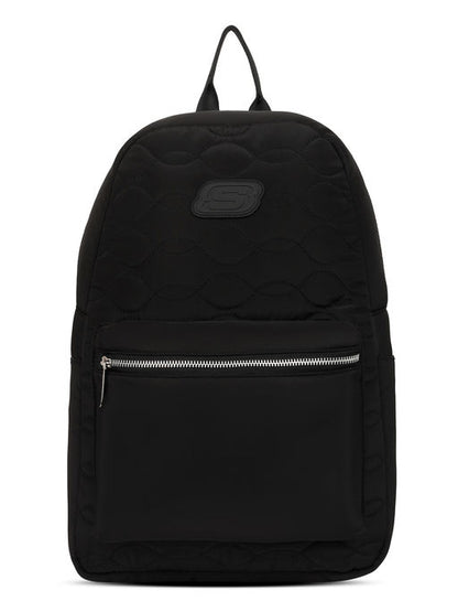 Unisex Quilted Single Compartment Black Backpack