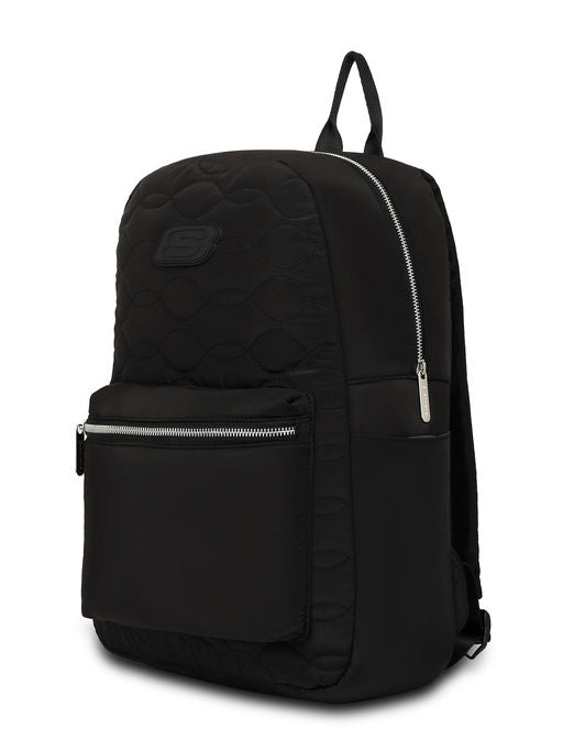 Unisex Quilted Single Compartment Black Backpack