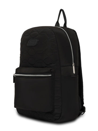 Unisex Quilted Single Compartment Black Backpack