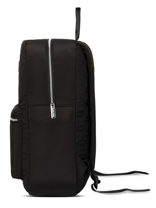 Unisex Quilted Single Compartment Black Backpack
