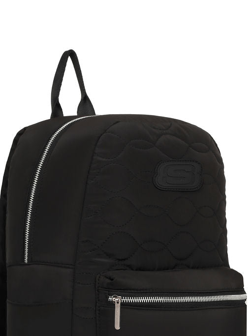 Unisex Quilted Single Compartment Black Backpack