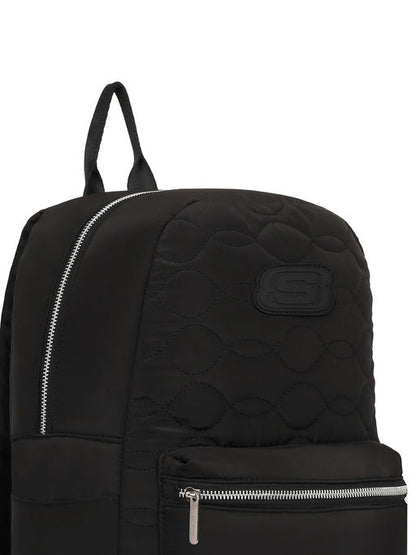 Unisex Quilted Single Compartment Black Backpack