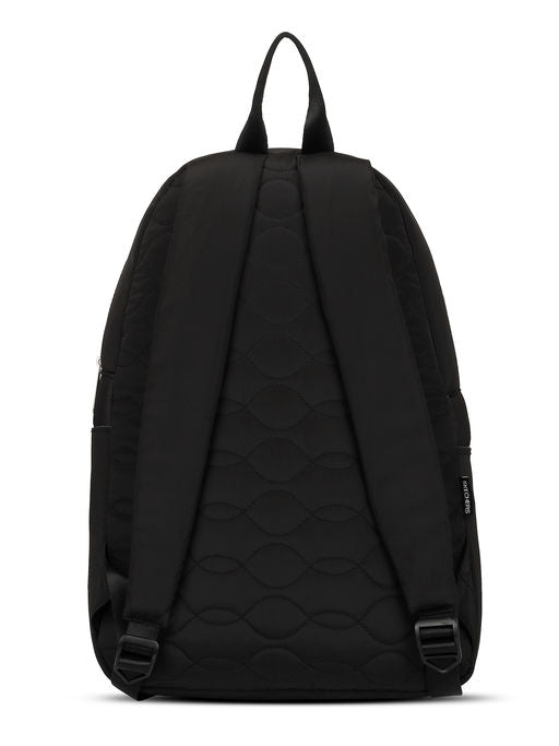 Unisex Quilted Single Compartment Black Backpack