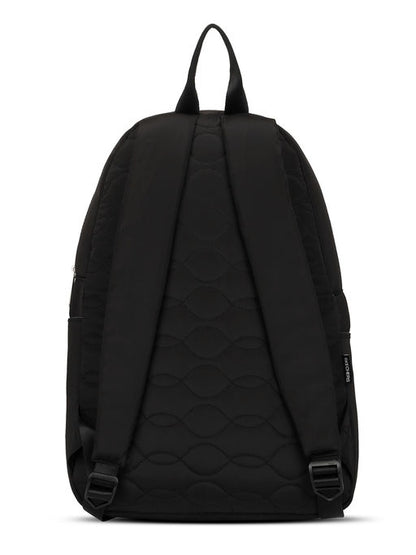 Unisex Quilted Single Compartment Black Backpack