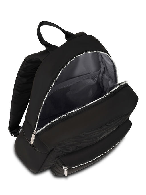 Unisex Quilted Single Compartment Black Backpack