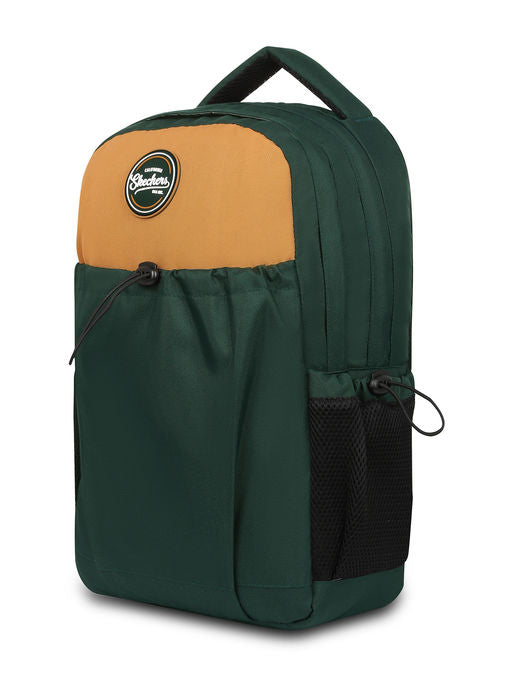 Unisex Multi Compartment Beige Green Backpack