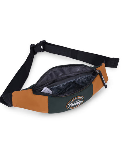 Unisex Single Compartment Brown Waist Bag