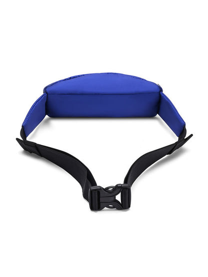 Unisex Metallic Zipper Blue Waist Bag