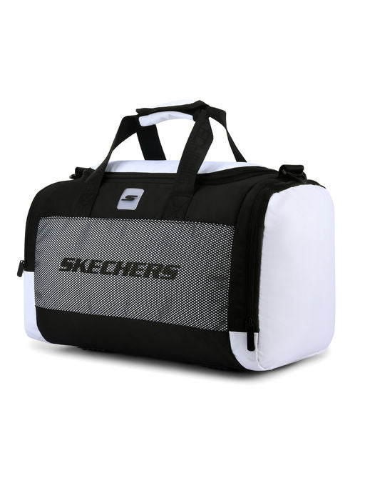 Unisex Monochrome Mesh Detailed Black White Duffle Bag