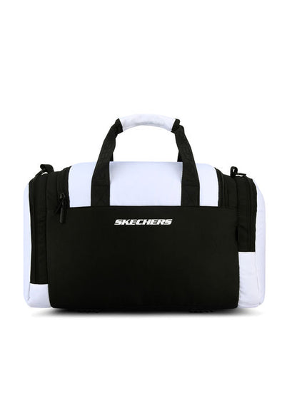 Unisex Monochrome Mesh Detailed Black White Duffle Bag