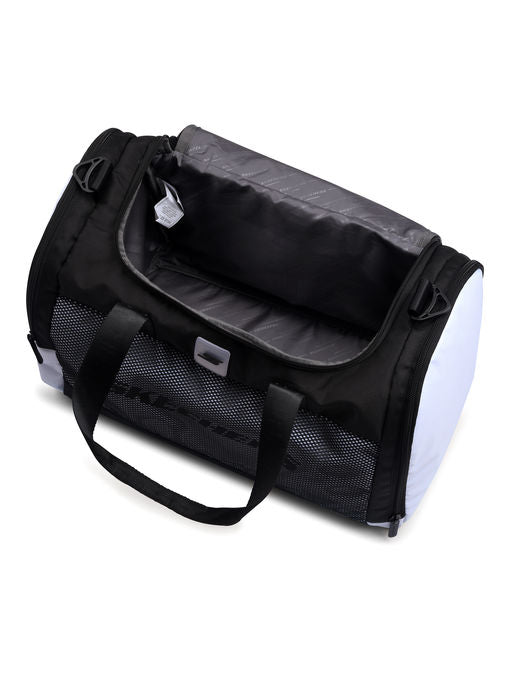Unisex Monochrome Mesh Detailed Black White Duffle Bag