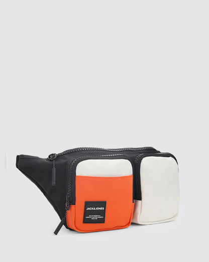 JACK & JONES BLACK COLOURBLOCKED CHESTPACK