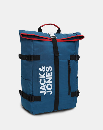 JACK & JONES BLUE ROLL TOP BACKPACK