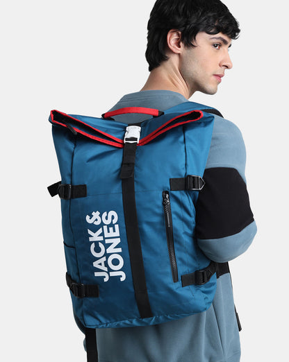 JACK & JONES BLUE ROLL TOP BACKPACK