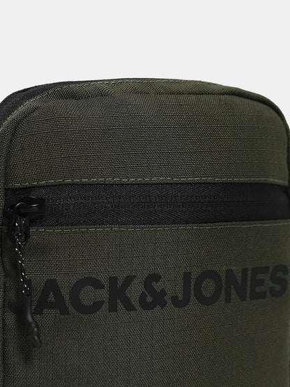 DARK GREEN LOGO PRINT SLING BAG