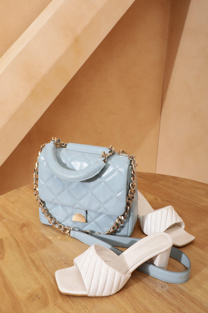 Poetry Cerulean quilted sling bag