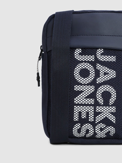 NAVY BLUE MESH DETAIL SLING BAG
