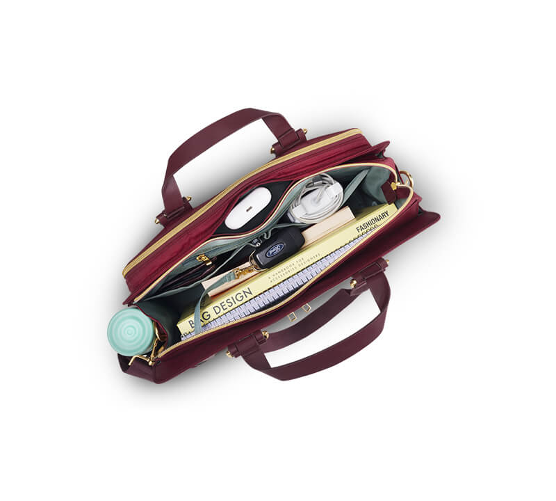 Zaelia - Work-to-Weekend Tote - Burgundy