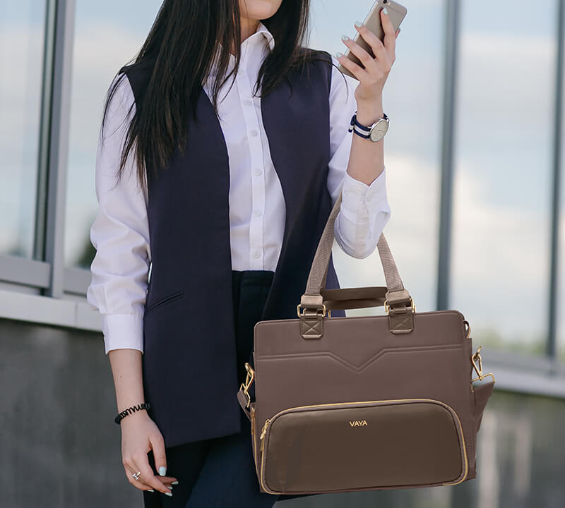 Zaelia - Work-to-Weekend Tote - Brown