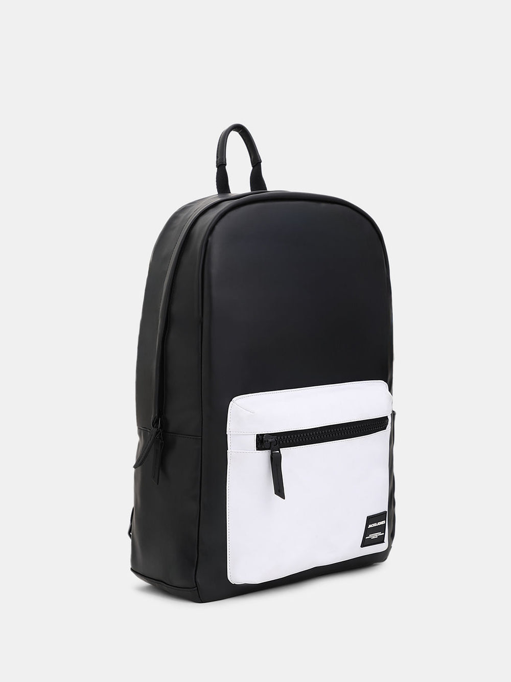 BLACK COLOURBLOCKED LAPTOP BACKPACK