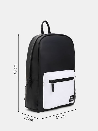 BLACK COLOURBLOCKED LAPTOP BACKPACK