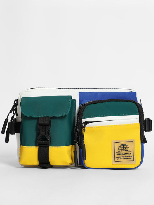 GREEN COLOURBLOCKED CHESTPACK
