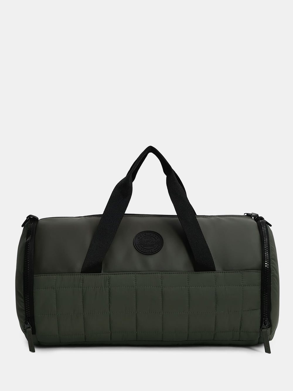 OLIVE GREEN QUILTED DUFFLE BAG