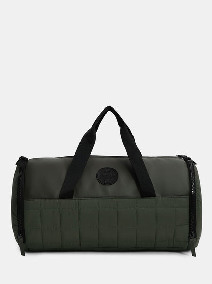 OLIVE GREEN QUILTED DUFFLE BAG