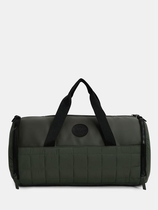 OLIVE GREEN QUILTED DUFFLE BAG