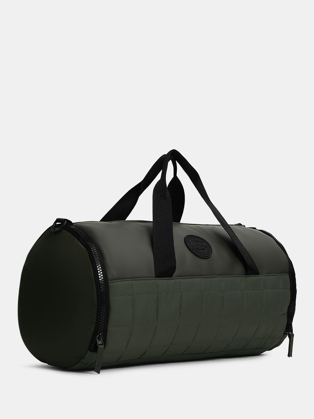 OLIVE GREEN QUILTED DUFFLE BAG