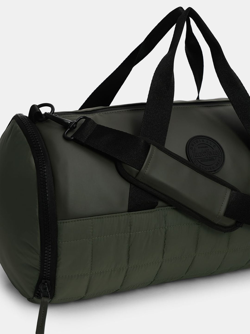 OLIVE GREEN QUILTED DUFFLE BAG