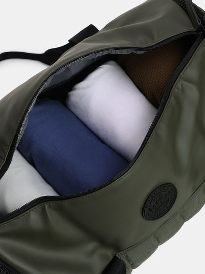 OLIVE GREEN QUILTED DUFFLE BAG