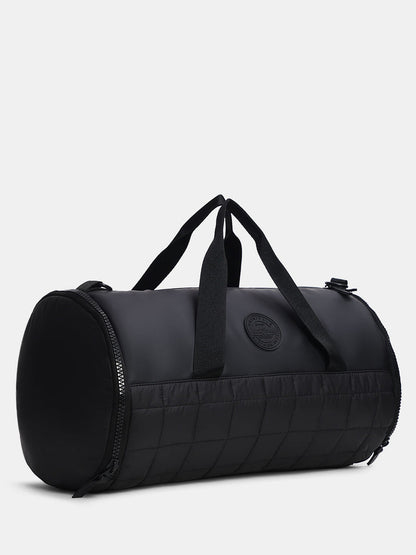 BLACK QUILTED DUFFLE BAG
