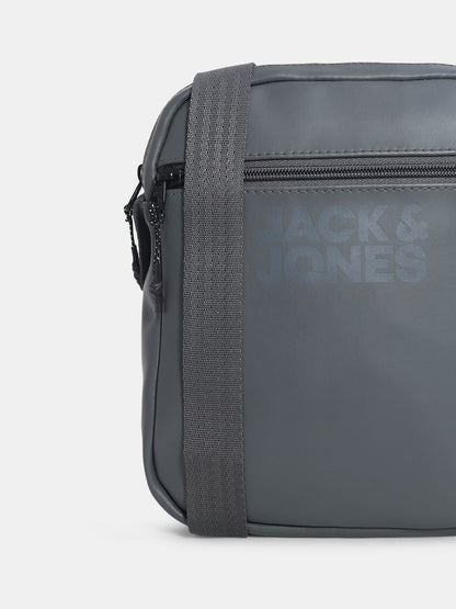 GREY LOGO PRINT SLING BAG